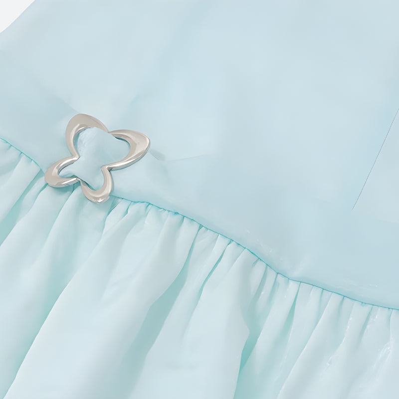 Butterfly Buckle Sweetheart Spaghetti Strap Layered Tulle Mini Dress 6