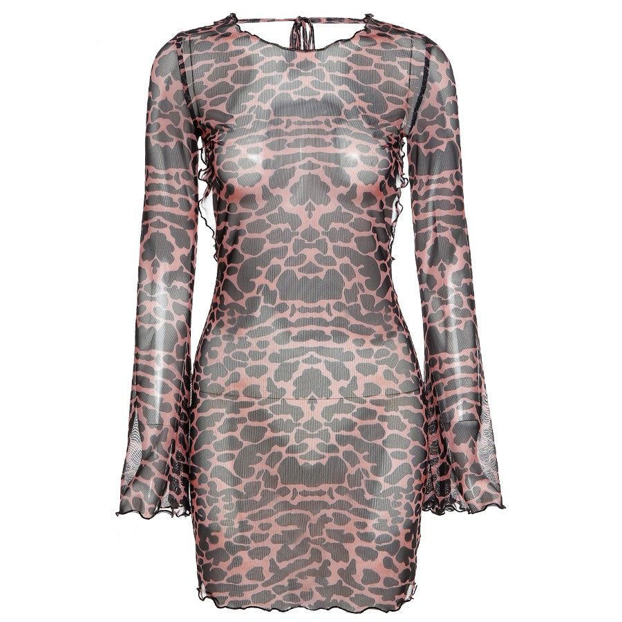 Halter Backless Print Bodycon Mini Dress 6