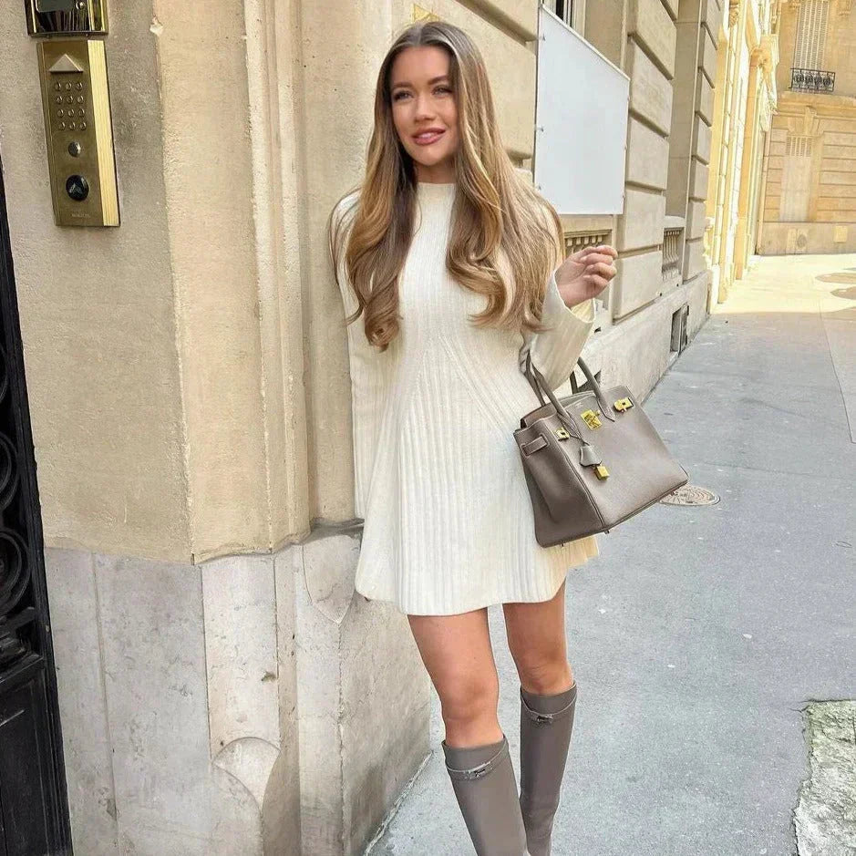 Lace Knit Scoop Neck Spaghetti Strap Mini Dress 9