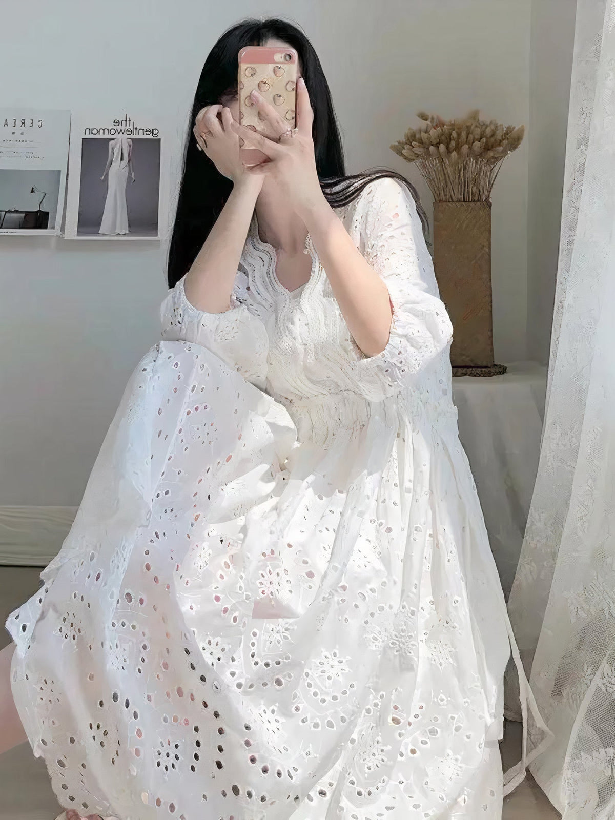 Off Shoulder Lace Panel Midi Dress 3