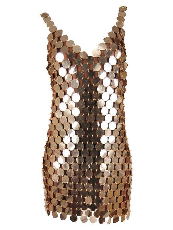 Halter Plunge V-Neck Circular Disc Chainmail Backless Mini Dress 7