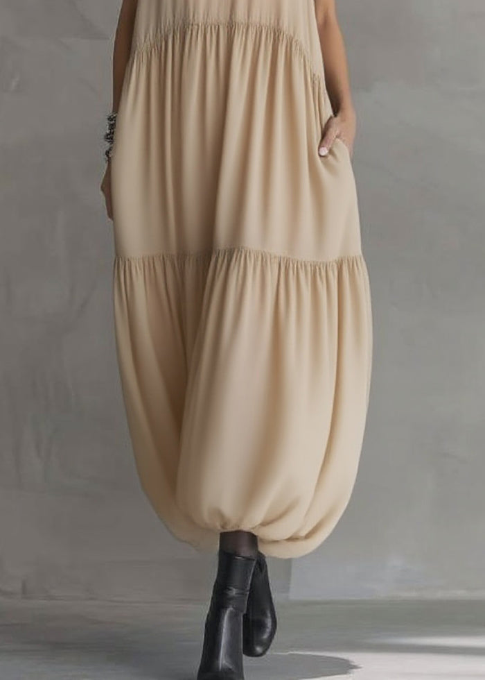 Beaded Peter Pan Collar V-Neck Ruffle Shoulder Bubble Hem Midi Dress 4