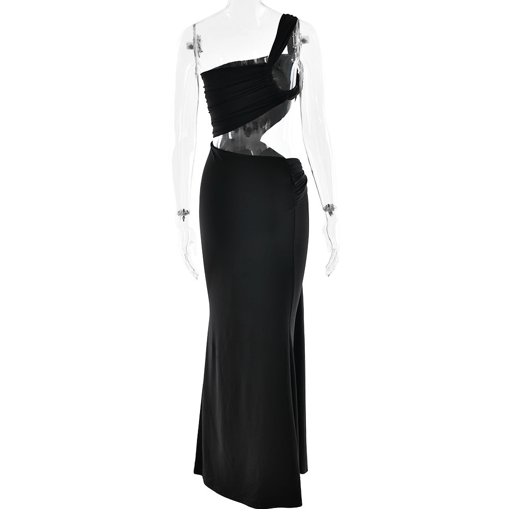 Off Shoulder Ruched Folded Bandage Maxi Dress 4