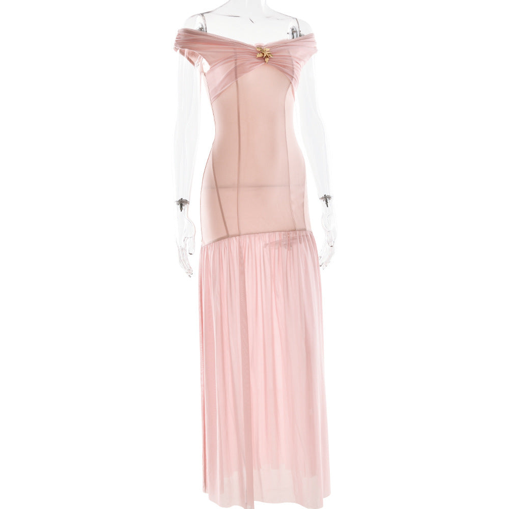 Off Shoulder Ruched Folded Bandage Maxi Dress 12