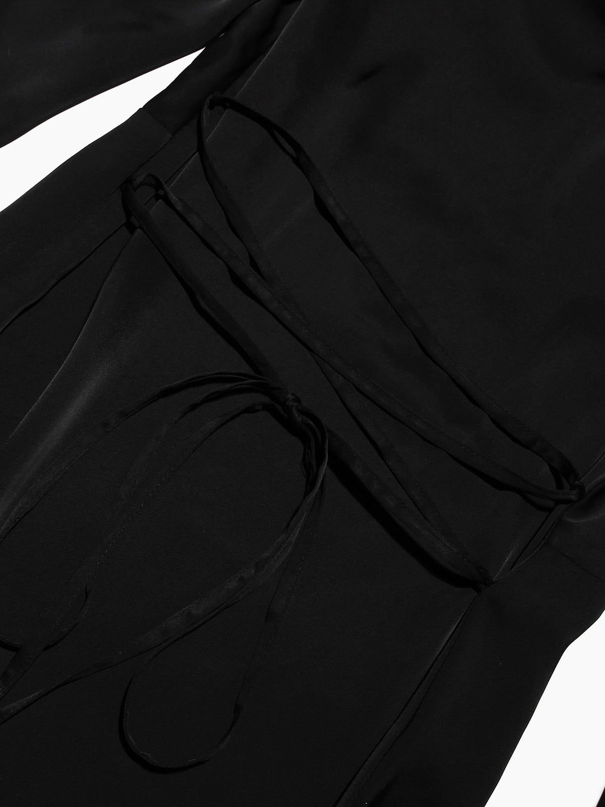 Black Cowl Neck Bell Sleeve Tie Waist Bodycon Maxi Dress 8