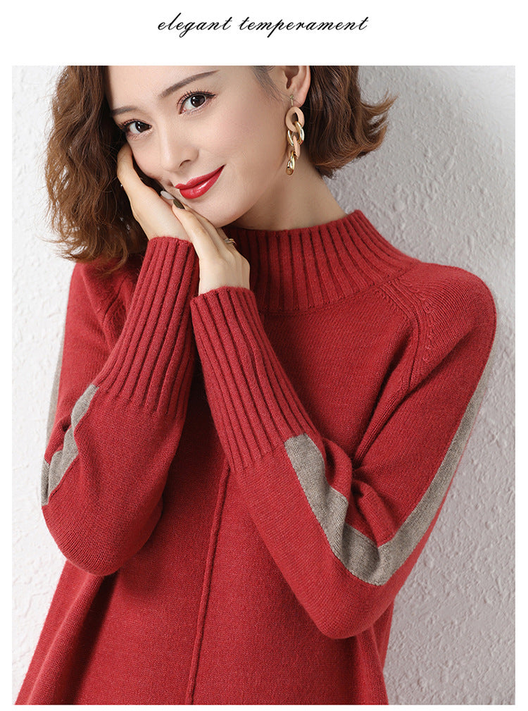 Long Sleeve Center Seam Rib Knit Mini Sweater Dress 2