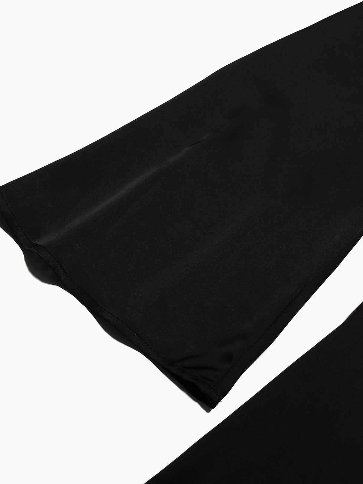 Black Cowl Neck Bell Sleeve Tie Waist Bodycon Maxi Dress 7