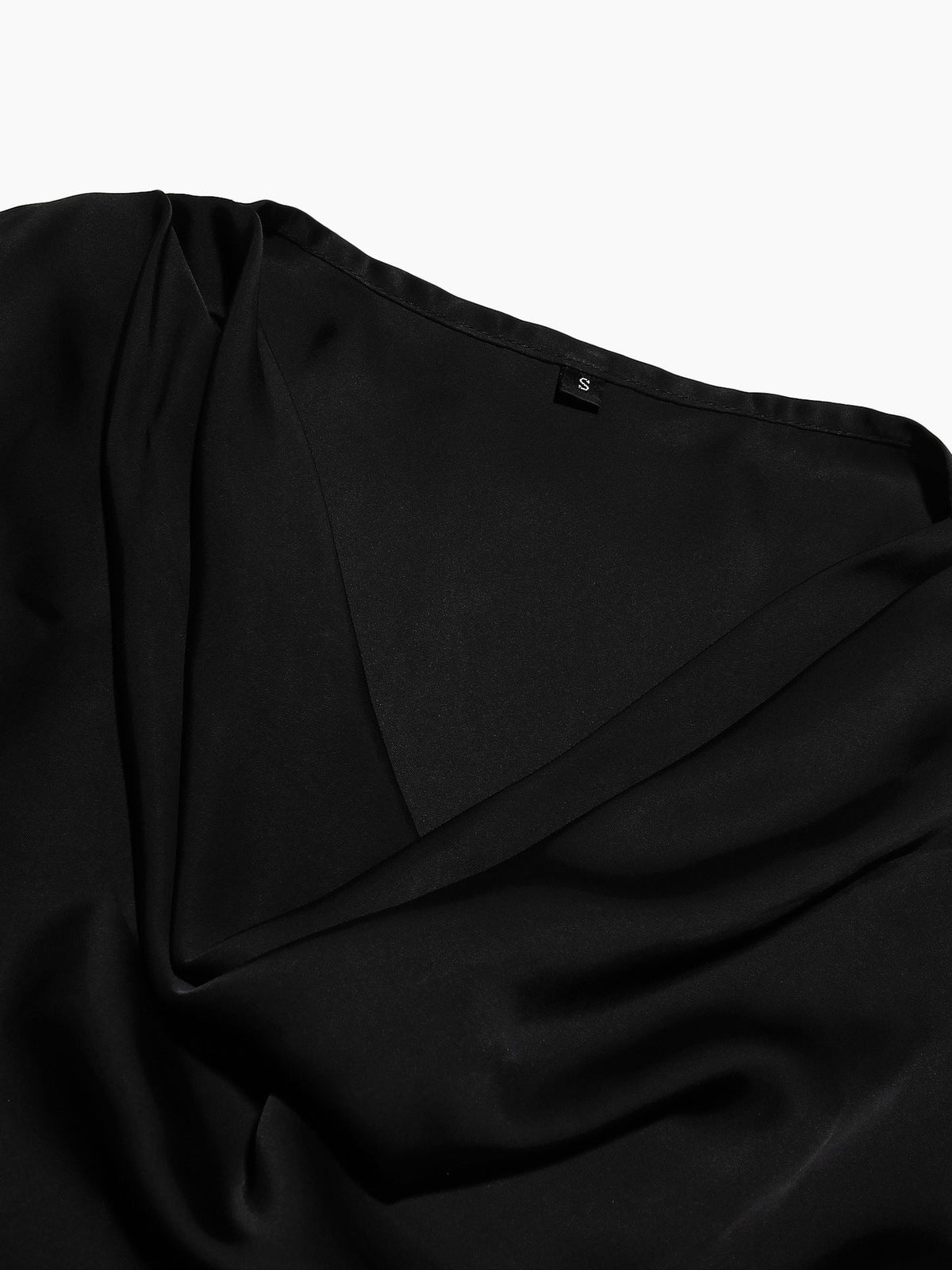 Black Cowl Neck Bell Sleeve Tie Waist Bodycon Maxi Dress 6