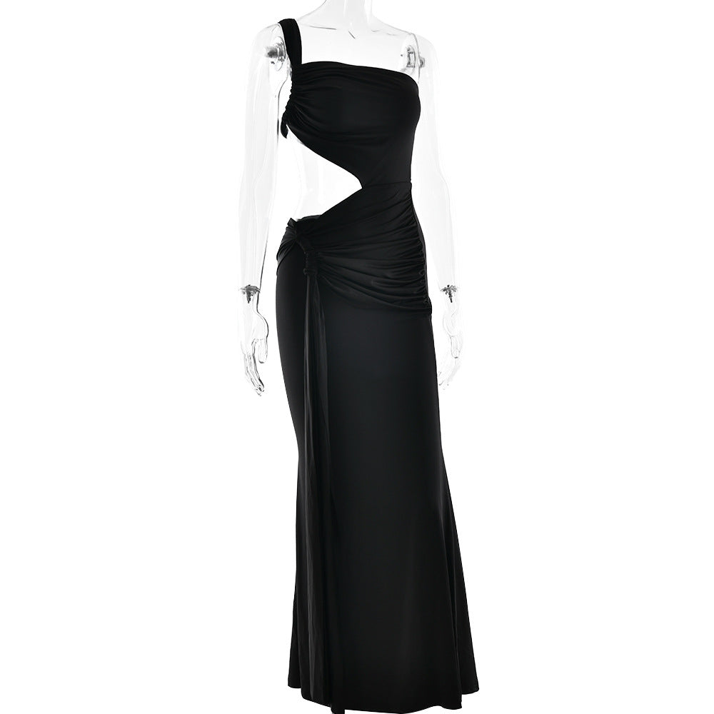 Off Shoulder Ruched Folded Bandage Maxi Dress 3