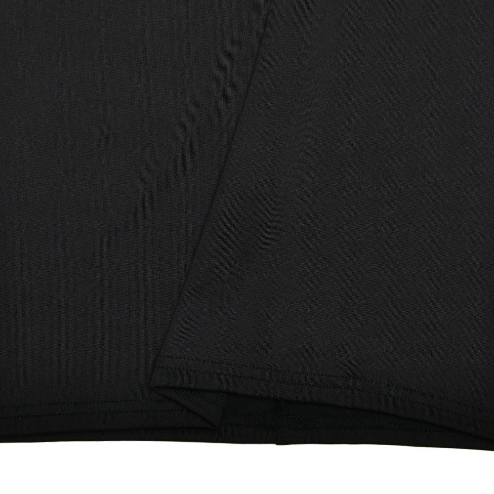 Mock Neck Ruched Asymmetric Train Mini Dress 12