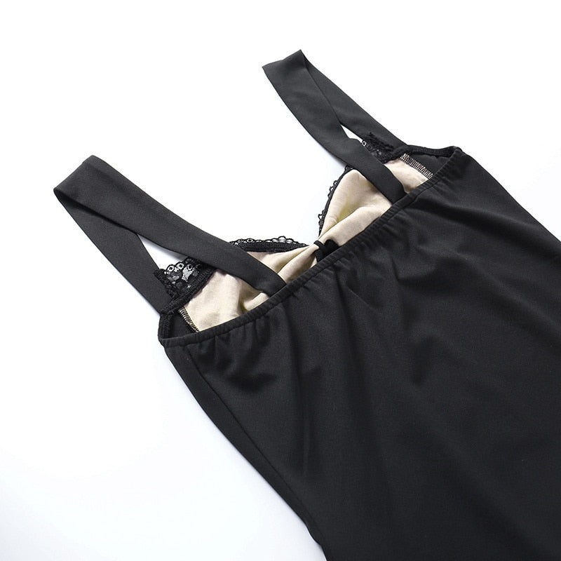 Lace Trim Satin Spaghetti Strap Tie Front Mini Dress 15