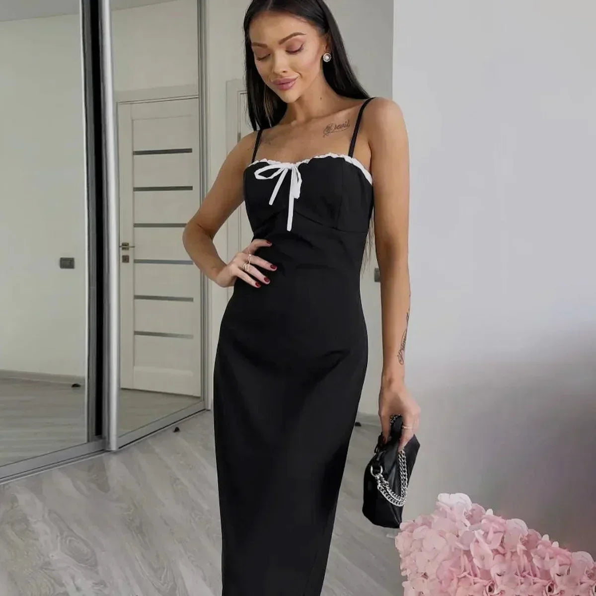 Open Back Lace Patchwork Maxi Dress 2