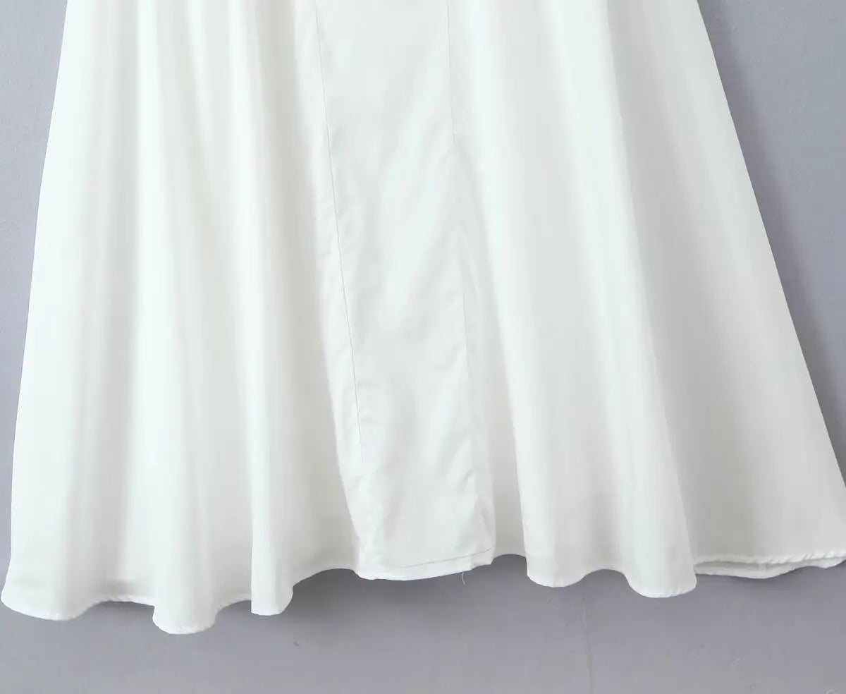 Crew Neck Sleeveless Pocket A-Line Pleated Midi Dress 10