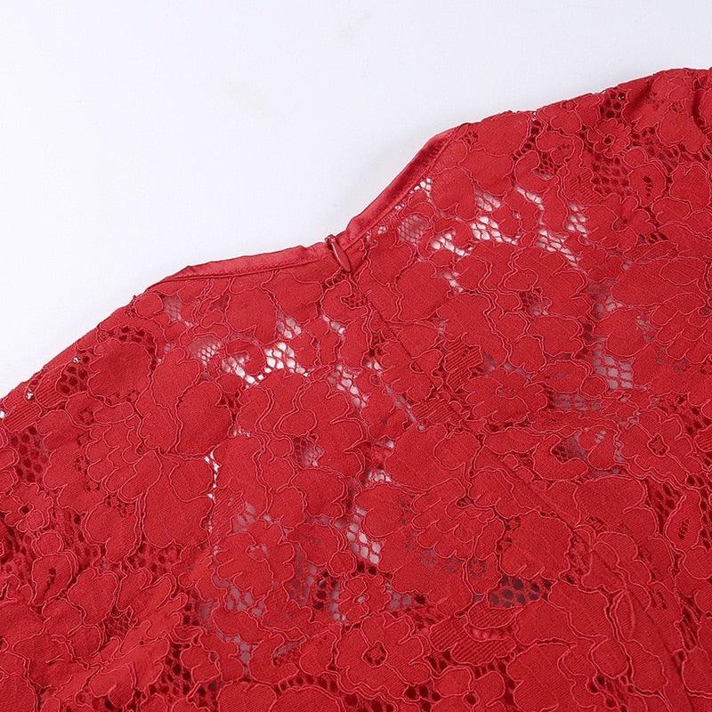 Square Neck Lace Panel Satin Mini Dress 13