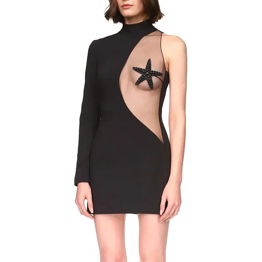 Strapless Crystal Starfish Applique Mini Dress 12