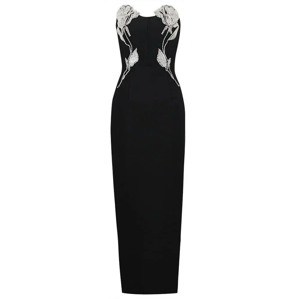 Sweetheart 3D Crystal Embroidered Tulle Maxi Dress 9