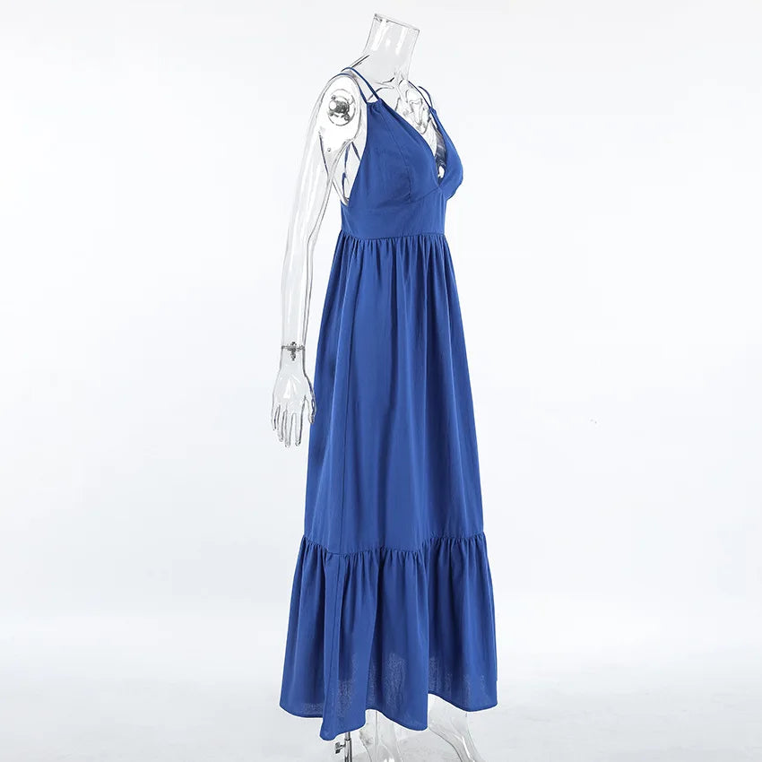 Sleeveless Mesh Panel Patchwork Maxi Dress 7