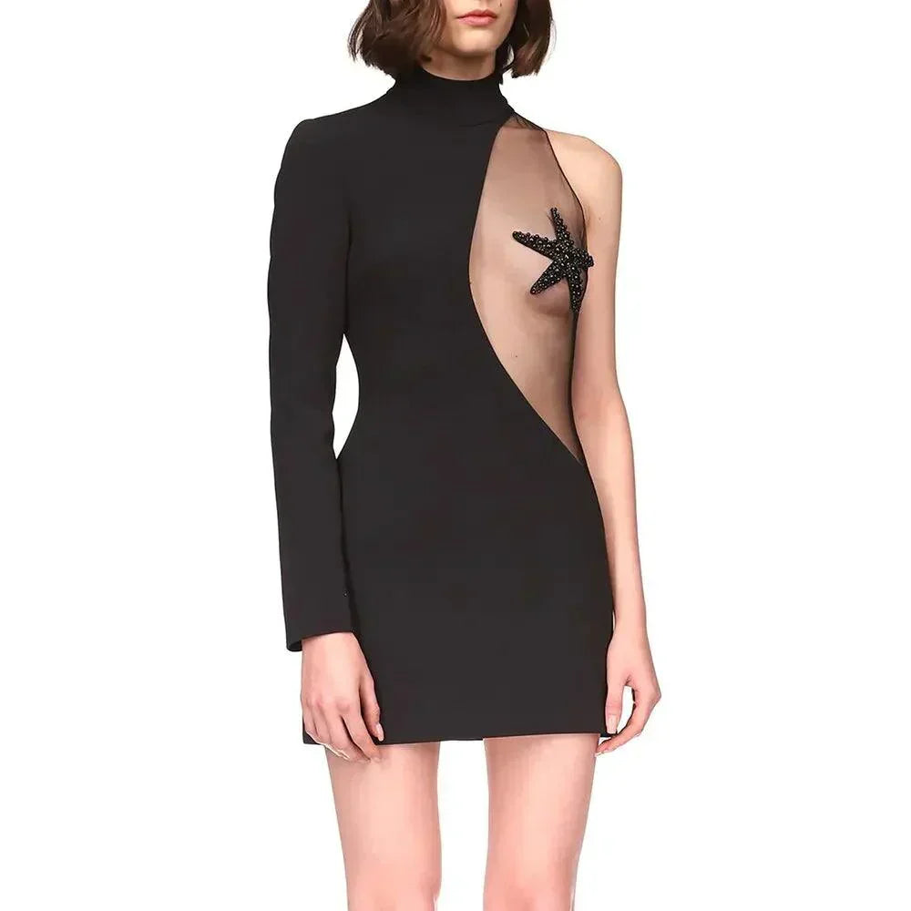 Strapless Crystal Starfish Applique Mini Dress 13