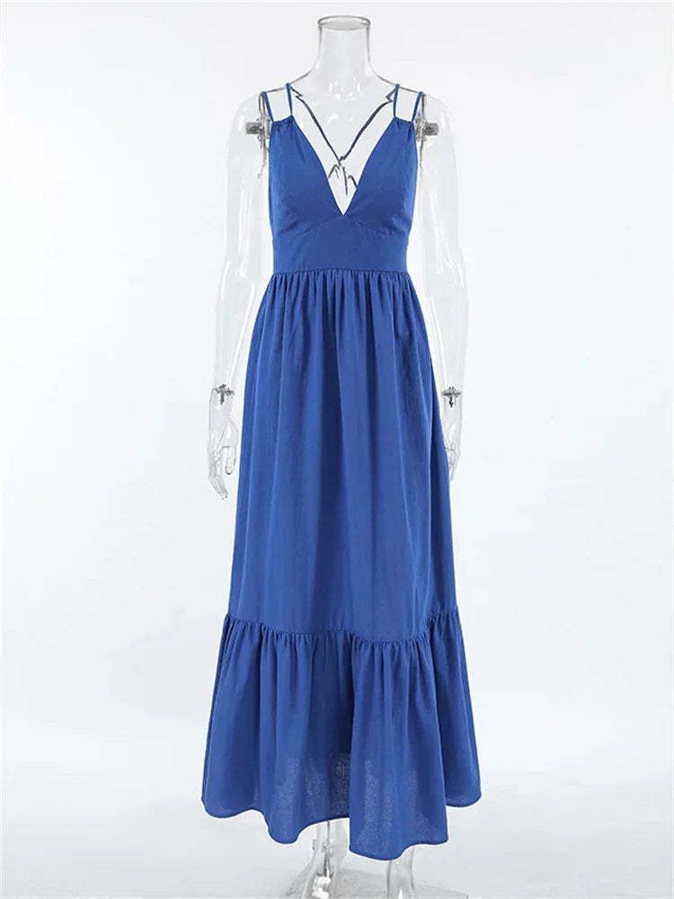 Sleeveless Mesh Panel Patchwork Maxi Dress 6
