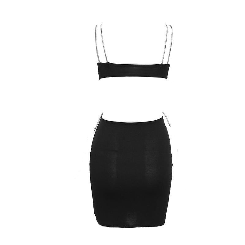 Square Neck Rhinestone Strap Cutout Bodycon Mini Dress 10