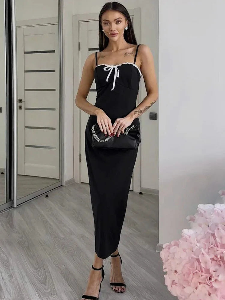 Open Back Lace Patchwork Maxi Dress 3
