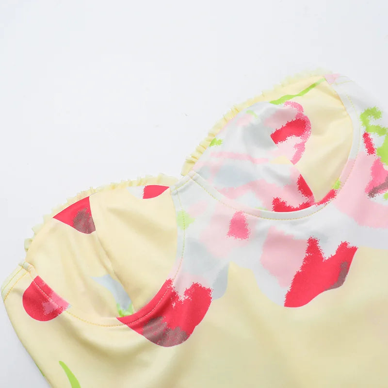 Printed Off Shoulder Backless Ruffle Mini Dress 7