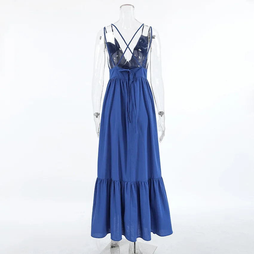 Sleeveless Mesh Panel Patchwork Maxi Dress 8