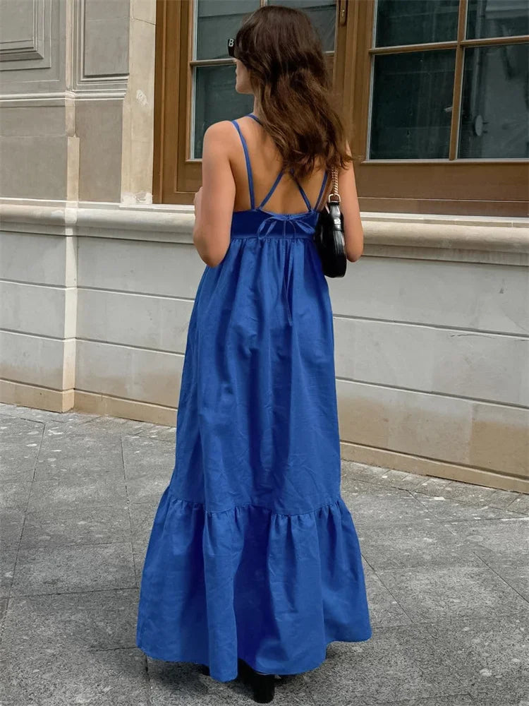 Sleeveless Mesh Panel Patchwork Maxi Dress 5