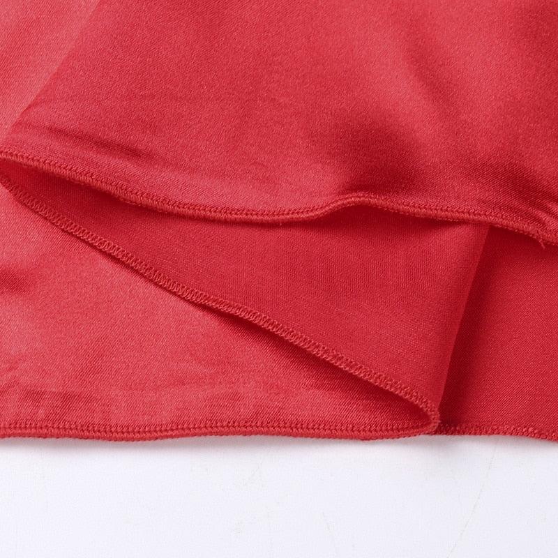 Square Neck Lace Panel Satin Mini Dress 12