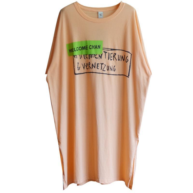 Crew Neck Graphic Print Half Sleeve Oversized T Shirt Dress 7