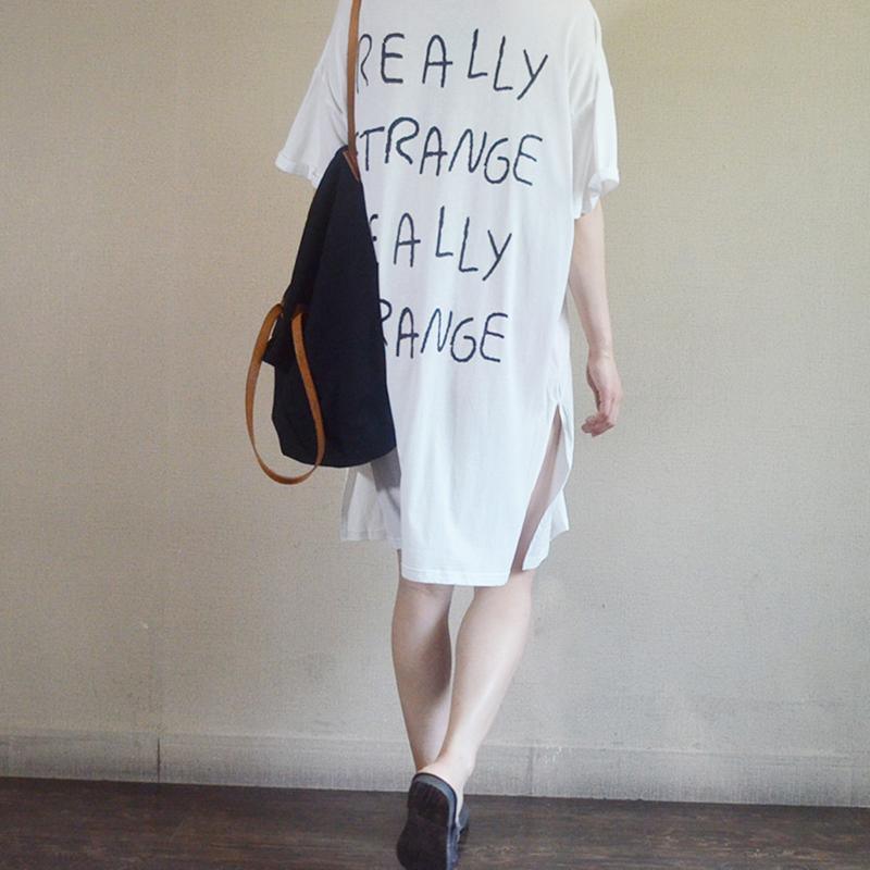 Crew Neck Graphic Print Half Sleeve Oversized T Shirt Dress 3