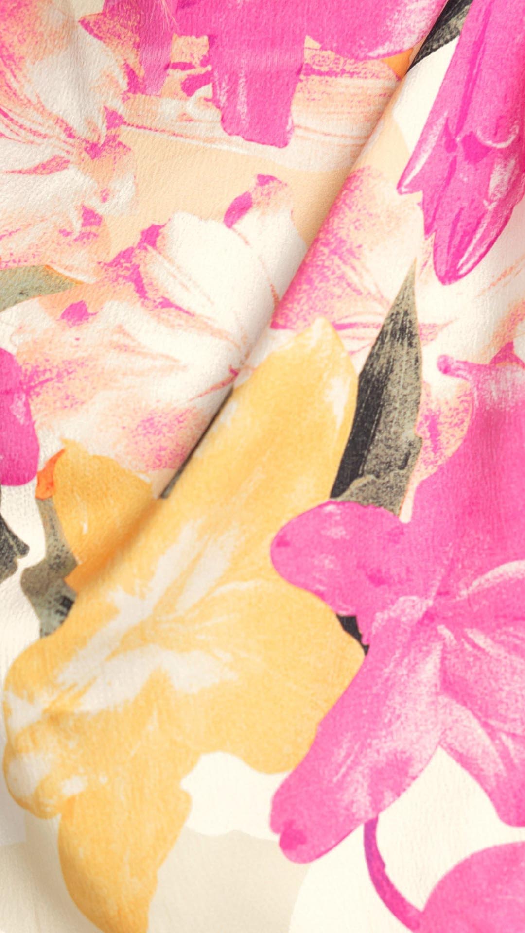 Halter High Neck Waist Cutout Tropical Floral Satin Maxi Gown 7