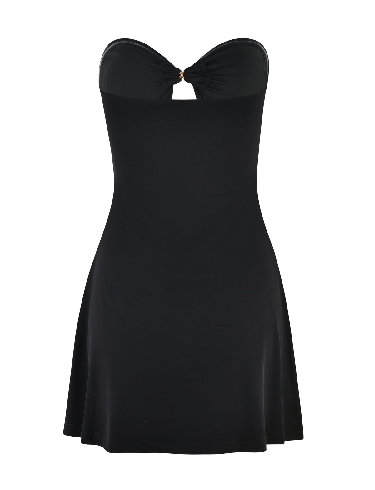 Strapless Sweetheart Neck Shell Clasp Bustier Cutout Bodycon Mini Dress 9