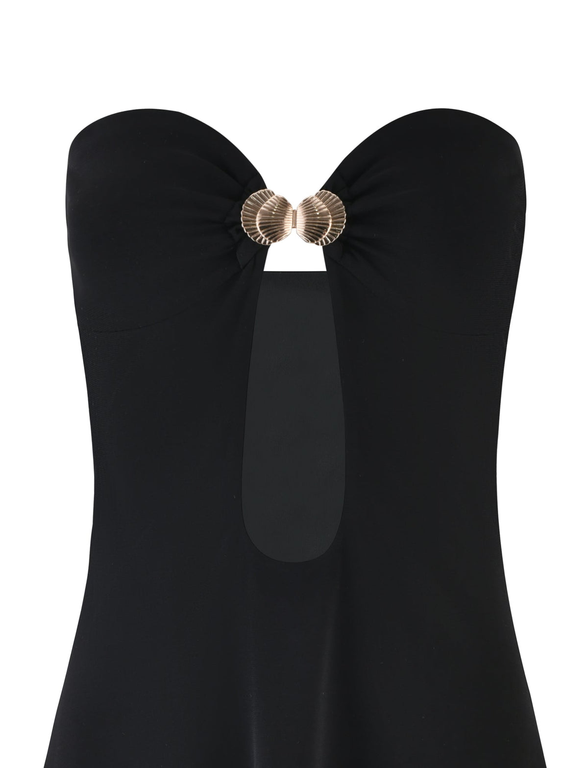 Strapless Sweetheart Neck Shell Clasp Bustier Cutout Bodycon Mini Dress 10