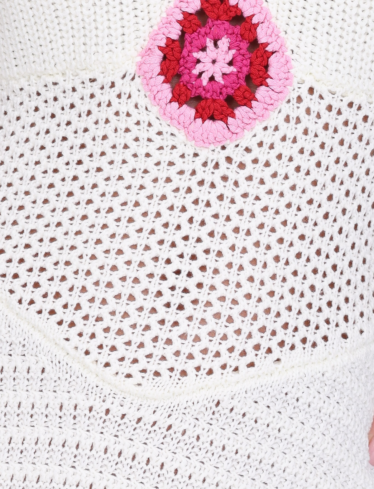 Halter Neck V Neck Crochet Floral Motif Open Knit Mini Dress 10