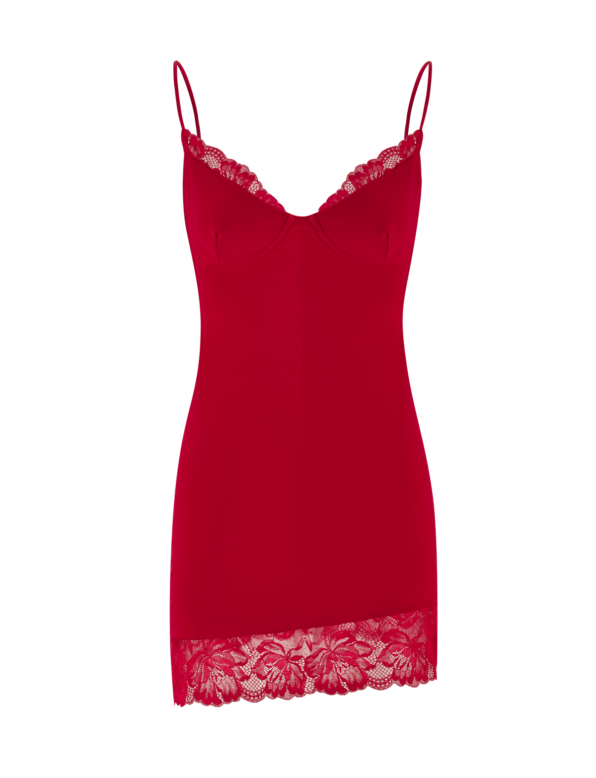 Ribbed Sweetheart Neck Lace Hem Spaghetti Strap Bodycon Mini Dress 7