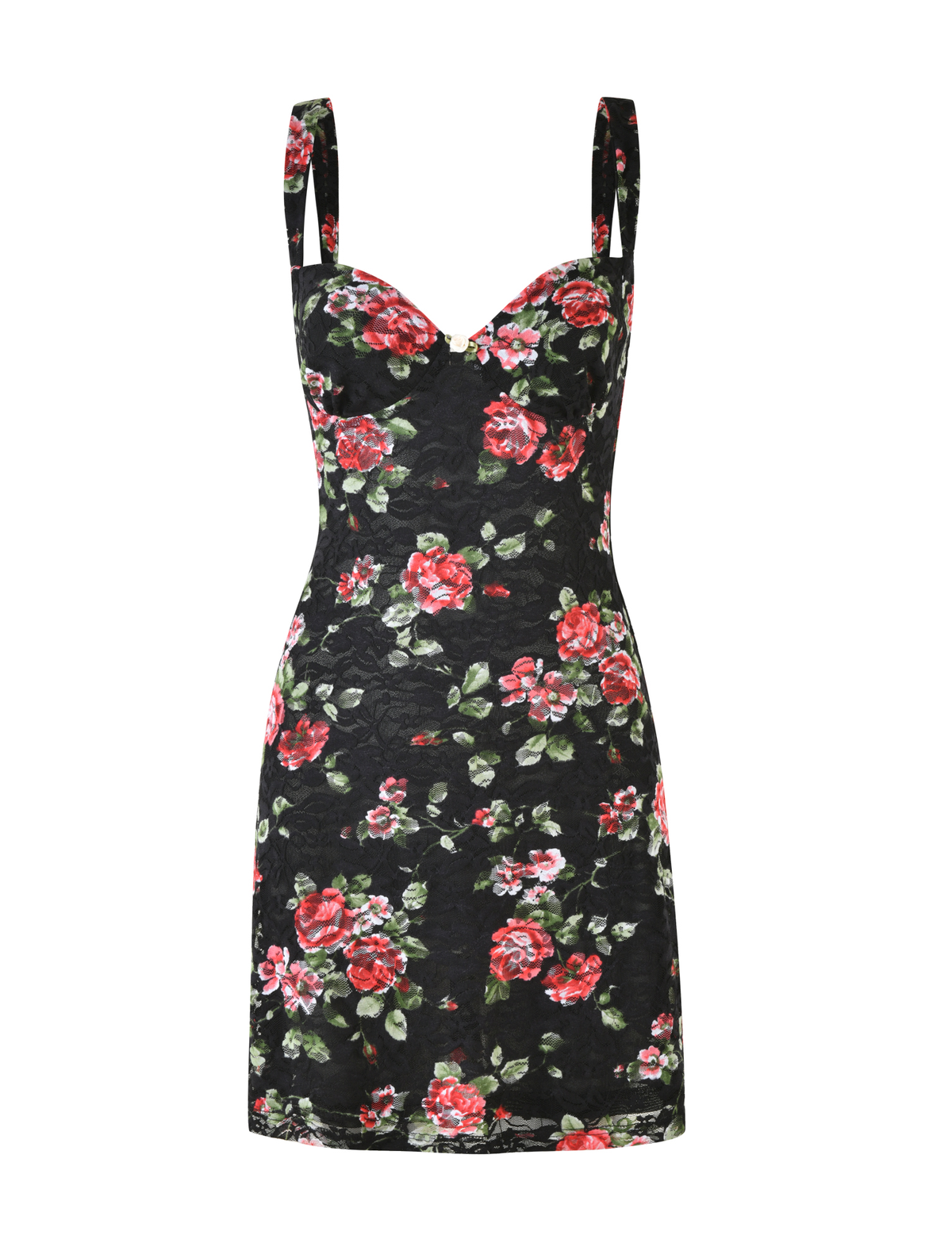 Floral Lace Sweetheart Neck Wide Strap Ruched Bodycon Mini Dress 8
