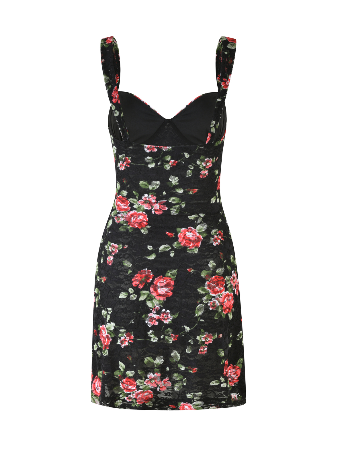 Floral Lace Sweetheart Neck Wide Strap Ruched Bodycon Mini Dress 9