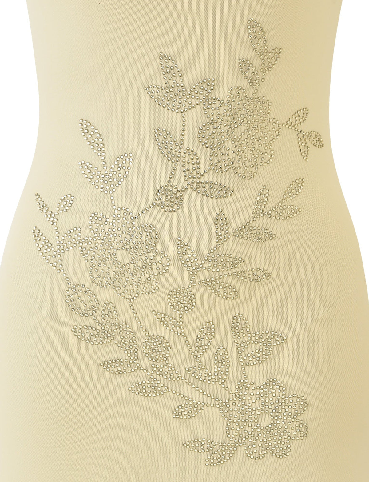Rhinestone Floral Applique Scoop Neck Spaghetti Strap Bodycon Mini Dress 11
