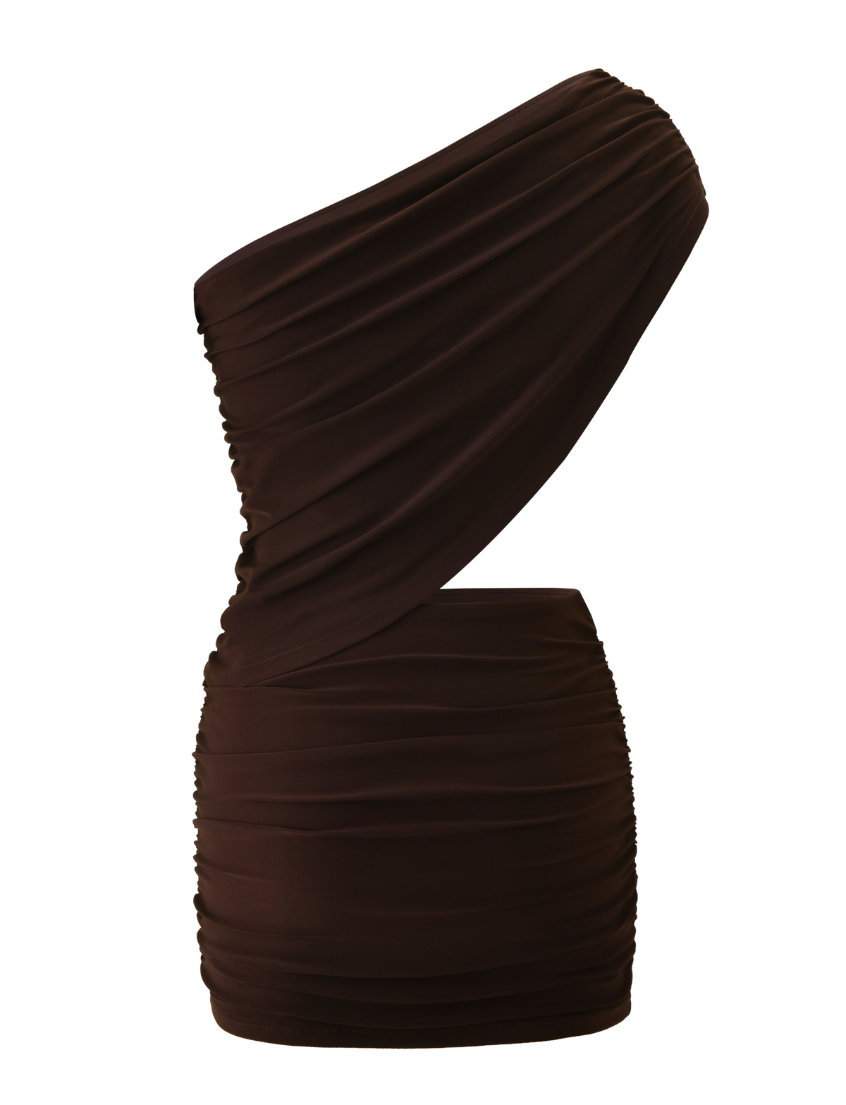 One Shoulder Ruched Side Cutout Bodycon Mini Dress 7