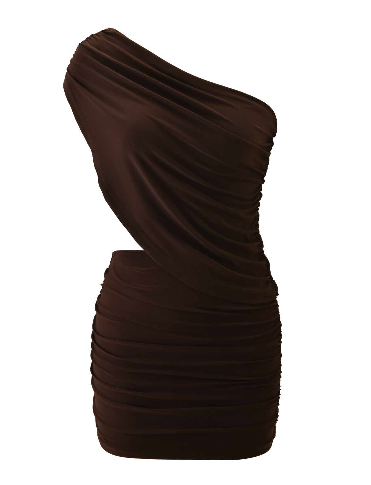 One Shoulder Ruched Side Cutout Bodycon Mini Dress 6