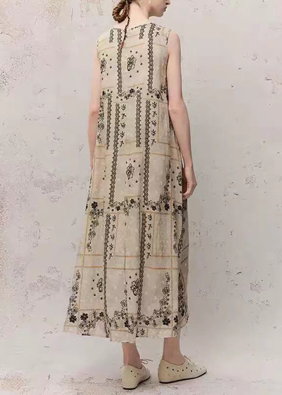 Crew Neck Windowpane Floral Lace Grid Midi Dress 5
