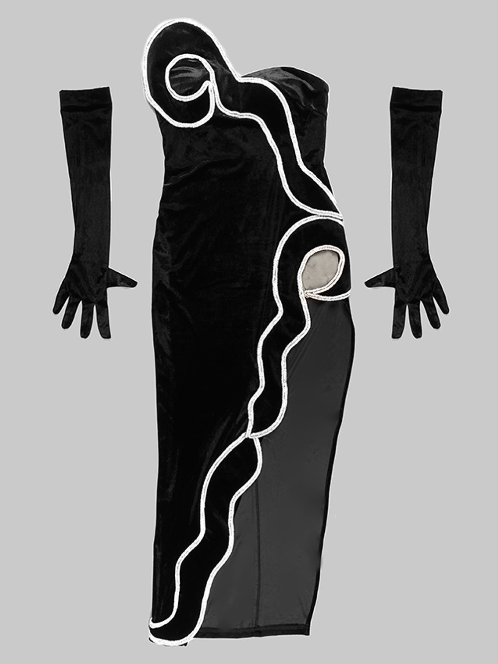 One Shoulder Draped Cutout Satin Maxi Dress 4