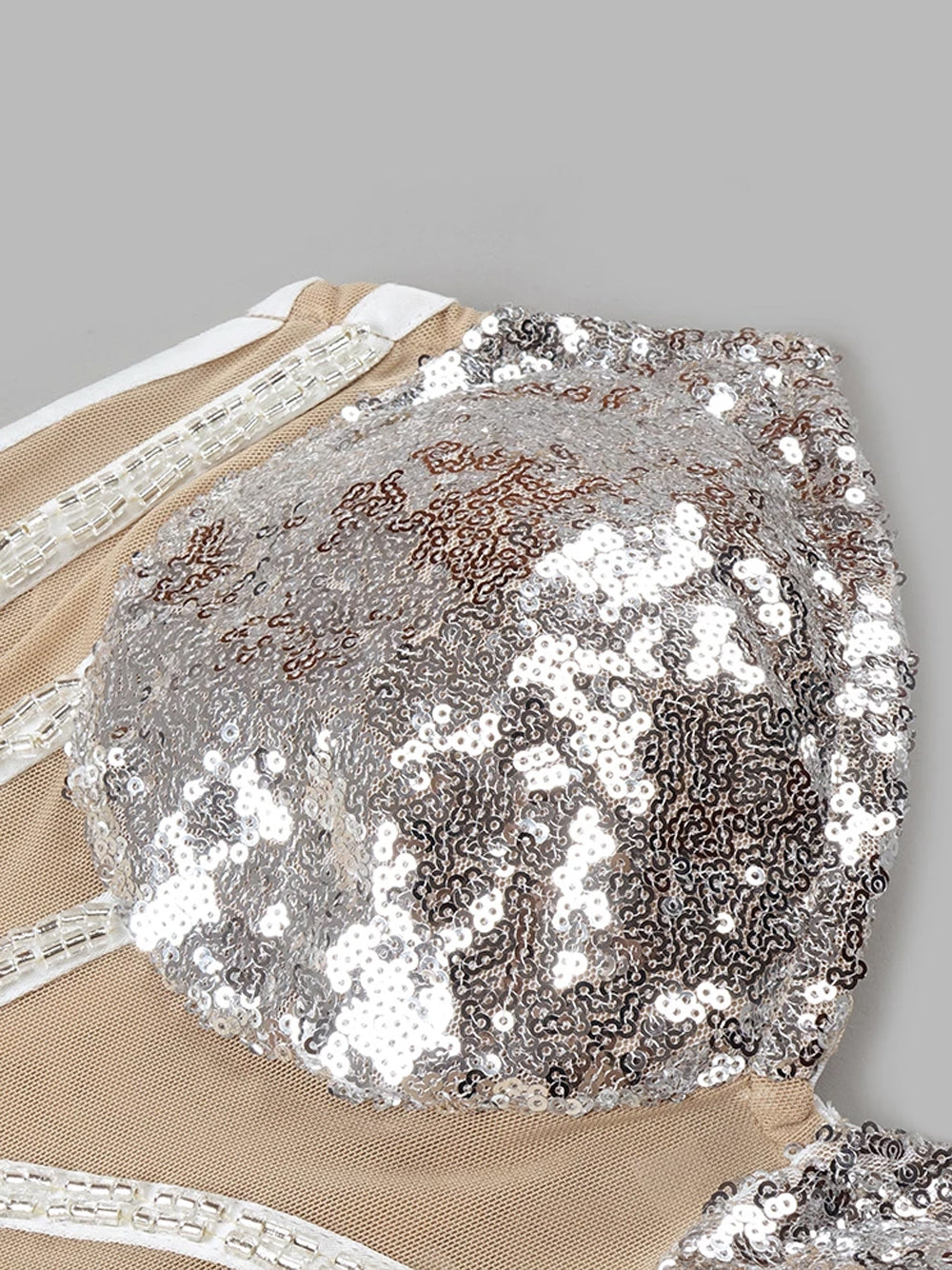 Sweetheart Sequin Bustier Beaded Corset Draped Bead Fringe Tulip Hem Mini Dress 3