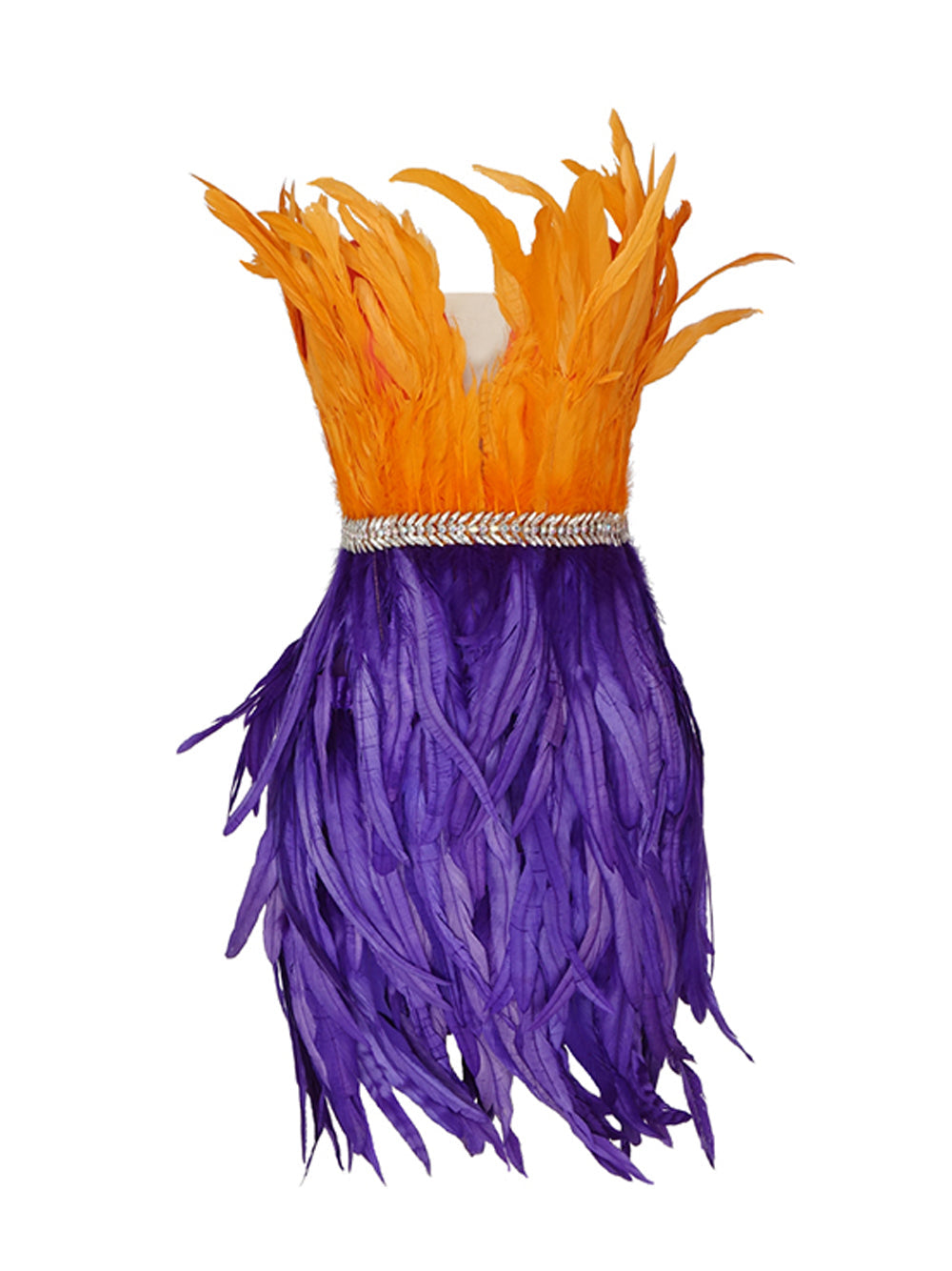 Strapless Sweetheart Sequin Feather Trim Bodycon Mini Dress 4