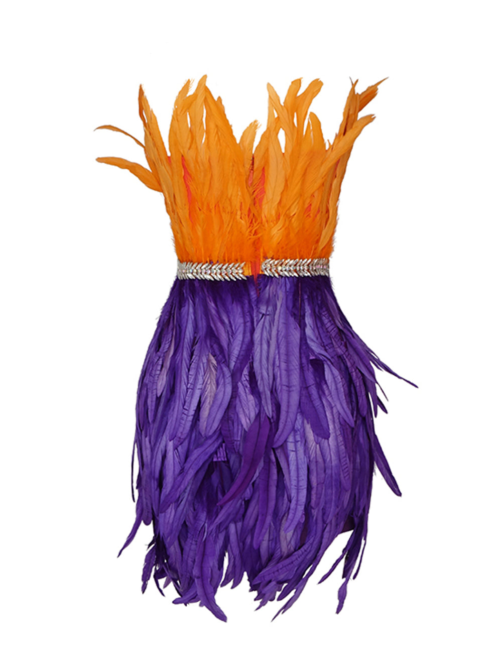Strapless Sweetheart Sequin Feather Trim Bodycon Mini Dress 5