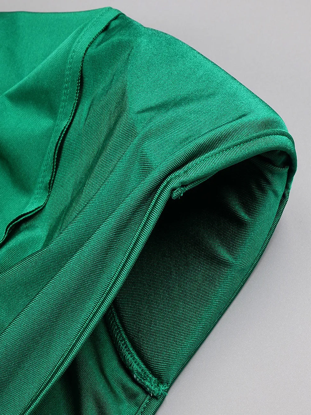 Plunging V Neck Ruched Cape Sleeve Glove Opera Mini Dress 10
