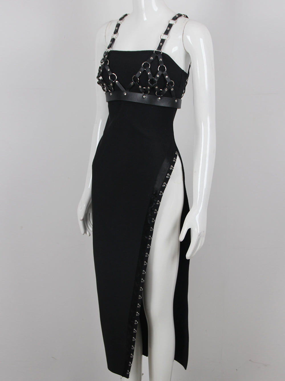 Halter Neck Cutout Waist Draped Satin Maxi Dress 21