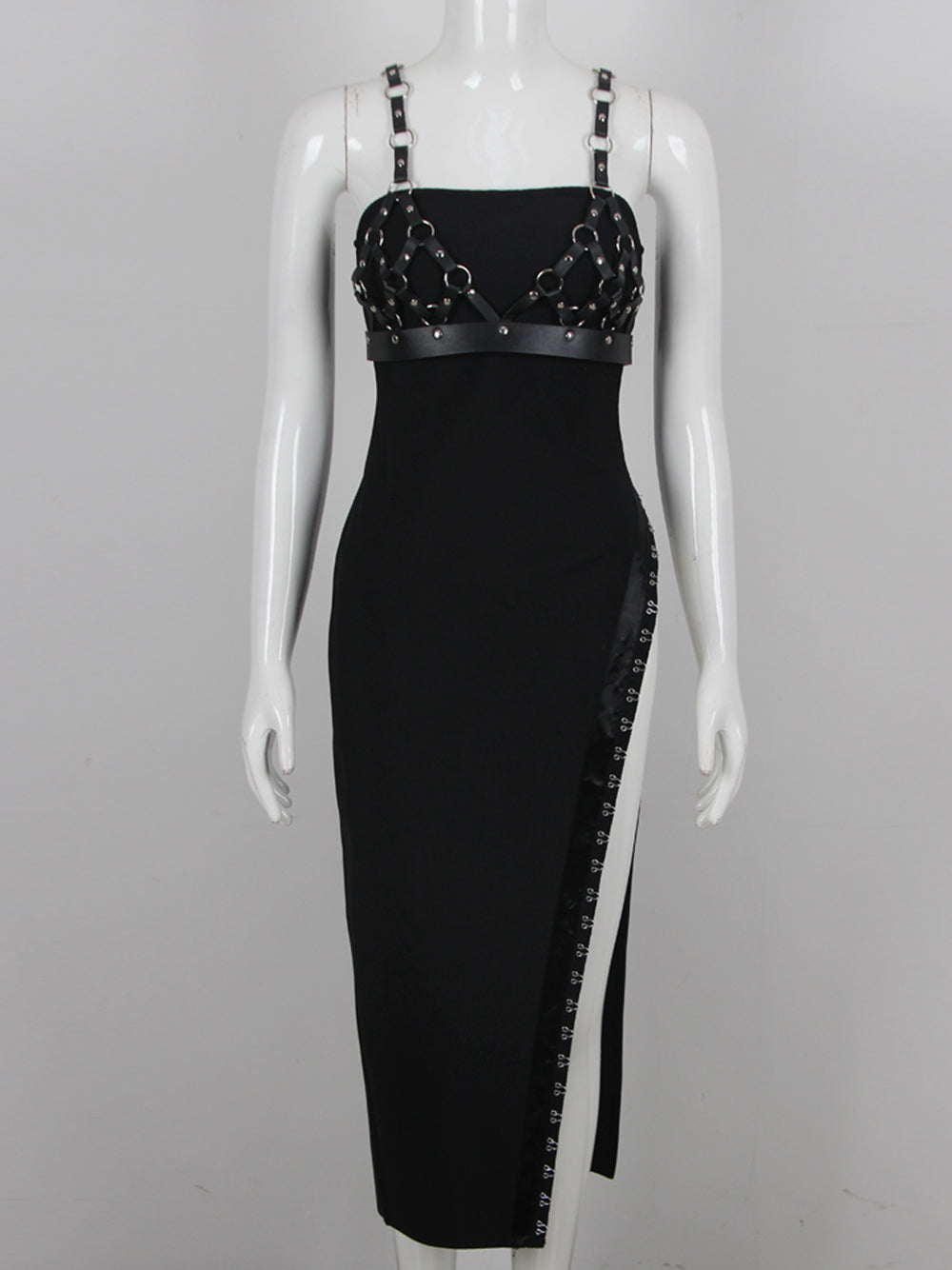 Halter Neck Cutout Waist Draped Satin Maxi Dress 19