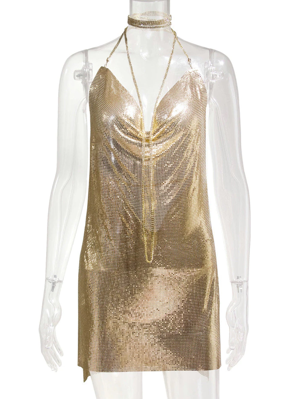 Backless Chainmail Mini Dress 14